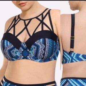 PARAMOUR/NORDSTROM Strappy Bralettte Bikini Top BRA Sz 0X UPF 50+ NEW Sexy!